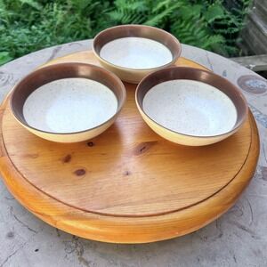 Vintage Cotswold Soup Cereal Bowls Stoneware Brown Oatmeal Set of 3 Denby